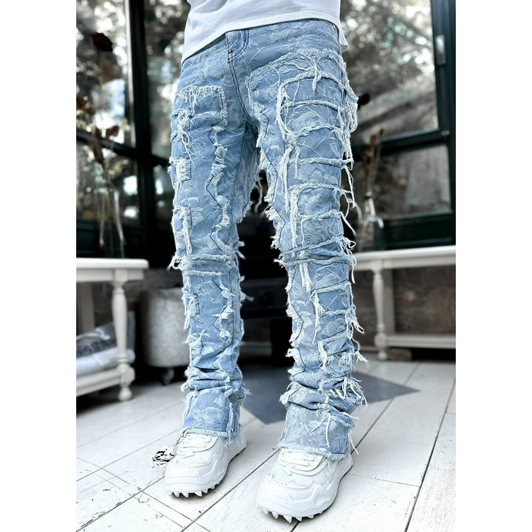 2024 Spring Summer New Men's Clothing Fashion Solid Color Elastic Patch Denim Straight-Leg Pants Jeans - Walmart.com 2024 Spring Summer New Men's Clothing Fashion Solid Color Elastic Patch Denim Straight-Leg Pants Jeans - Walmart.com