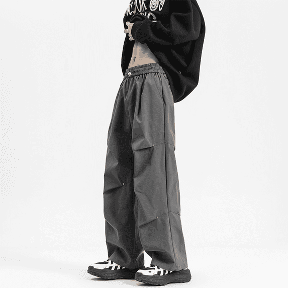 2024 Spring Summer Straight Casual Men's Pants Solid Color Waterproof Cargo Pants For Men Elastic Waist Slim Fit Women Trousers