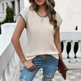 thumbnail image 1 of 2024 Spring Summer top women's casual short-sleeved sweater, 1 of 9