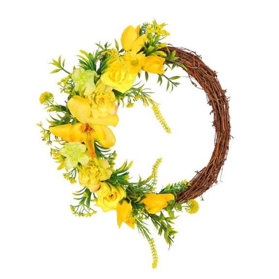 2024 Spring Yellow Rose Dead Branch Wreath Door Hanging Vine Wreath