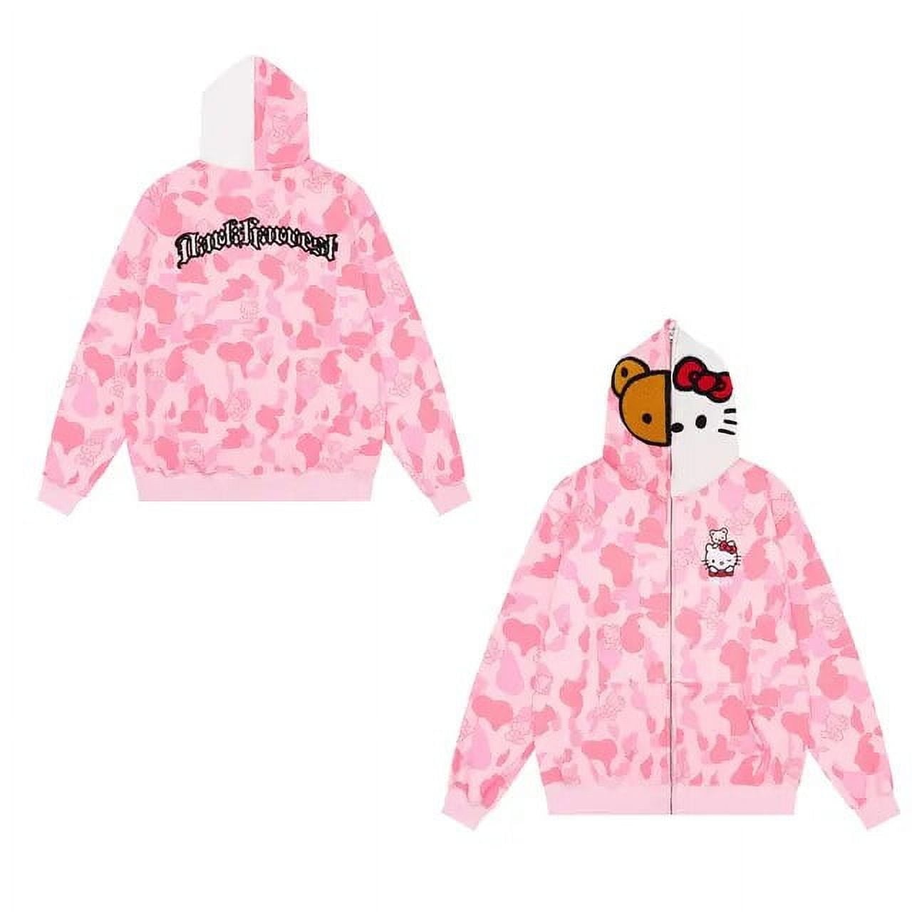 2024 Spring and Autumn New 3D Printing HELLO KITTY Zipper to the head Hoodie Y2K Style Street Wear Unisex Walmart