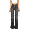 thumbnail image 1 of 2024 Spring/summer High Waisted Stretch Micro Cropped Jeans Woman Jean Pants for Women 24 Size 20 Pants for Women Denim Boot Cut Knit Denim Leggings for Women Boot Cut Pants for Women Control Too, 1 of 7