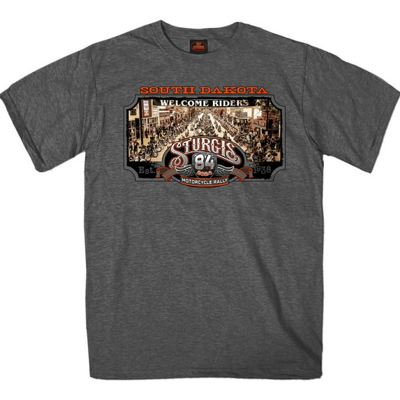 2024 Sturgis Men's Main Street Heather Charcoal Motorcycle Rally T-Shirt SPB1120 X-Large