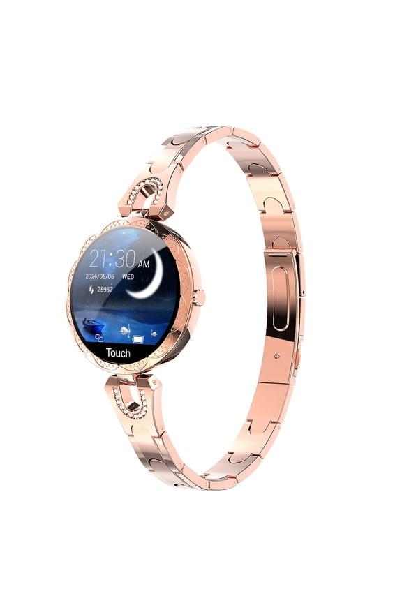 2024 Stylish Rhinestone Ladies Smart Watch | 1.09" Full-Touch, Bluetooth Call, 100+ Sports Modes | Step & Calorie Tracking