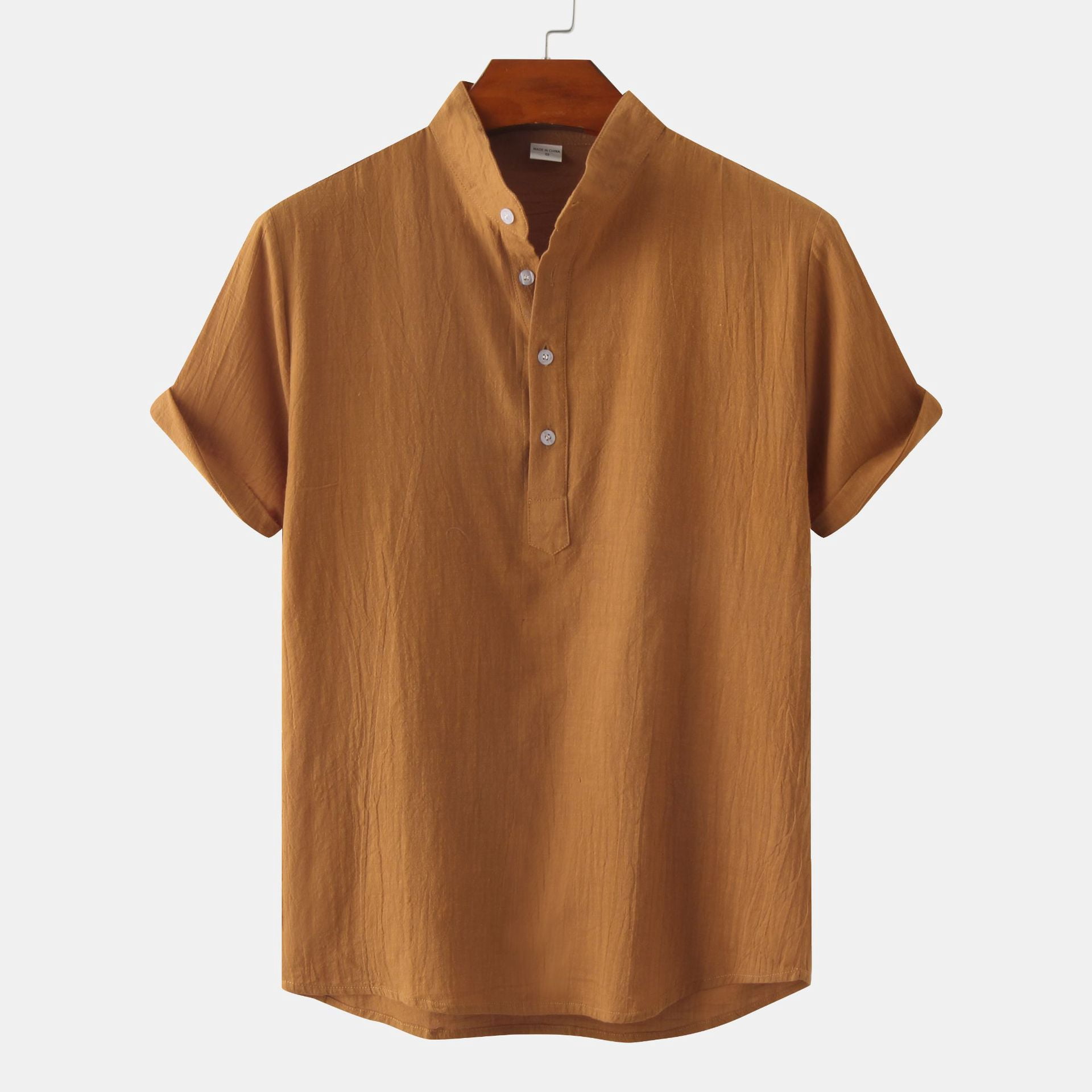 2024 Summer Amazon wish Explosions Cotton and Linen Shirt Men‘s