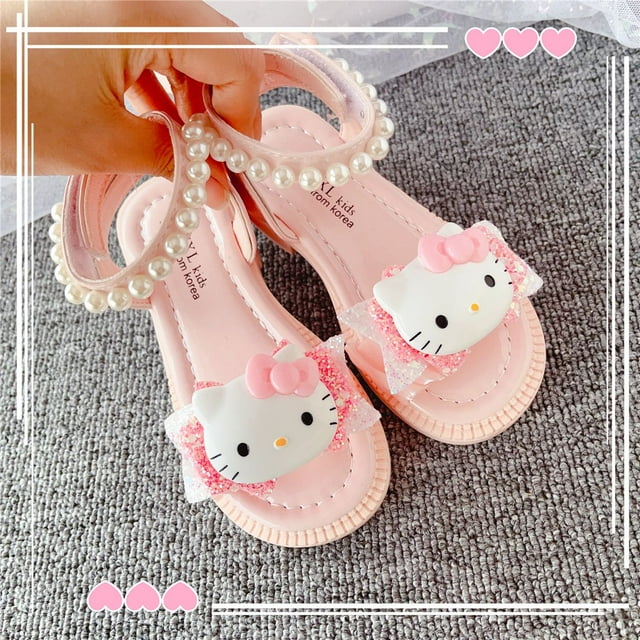 2024 Summer Cartoon hello kitty KT Cat Style Sandals Beautiful Pear Princess Performance shoes