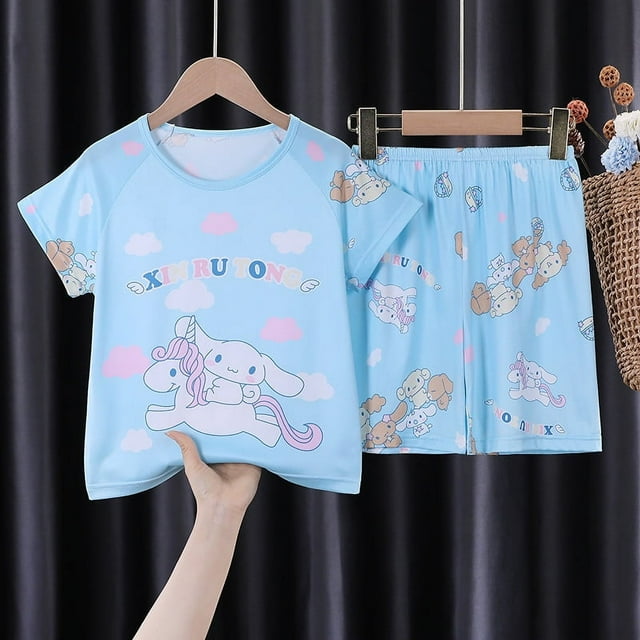 2024 Summer Kawaii Sanrios Kuromi Pajamas Set Cute Anime Cinnamoroll My ...