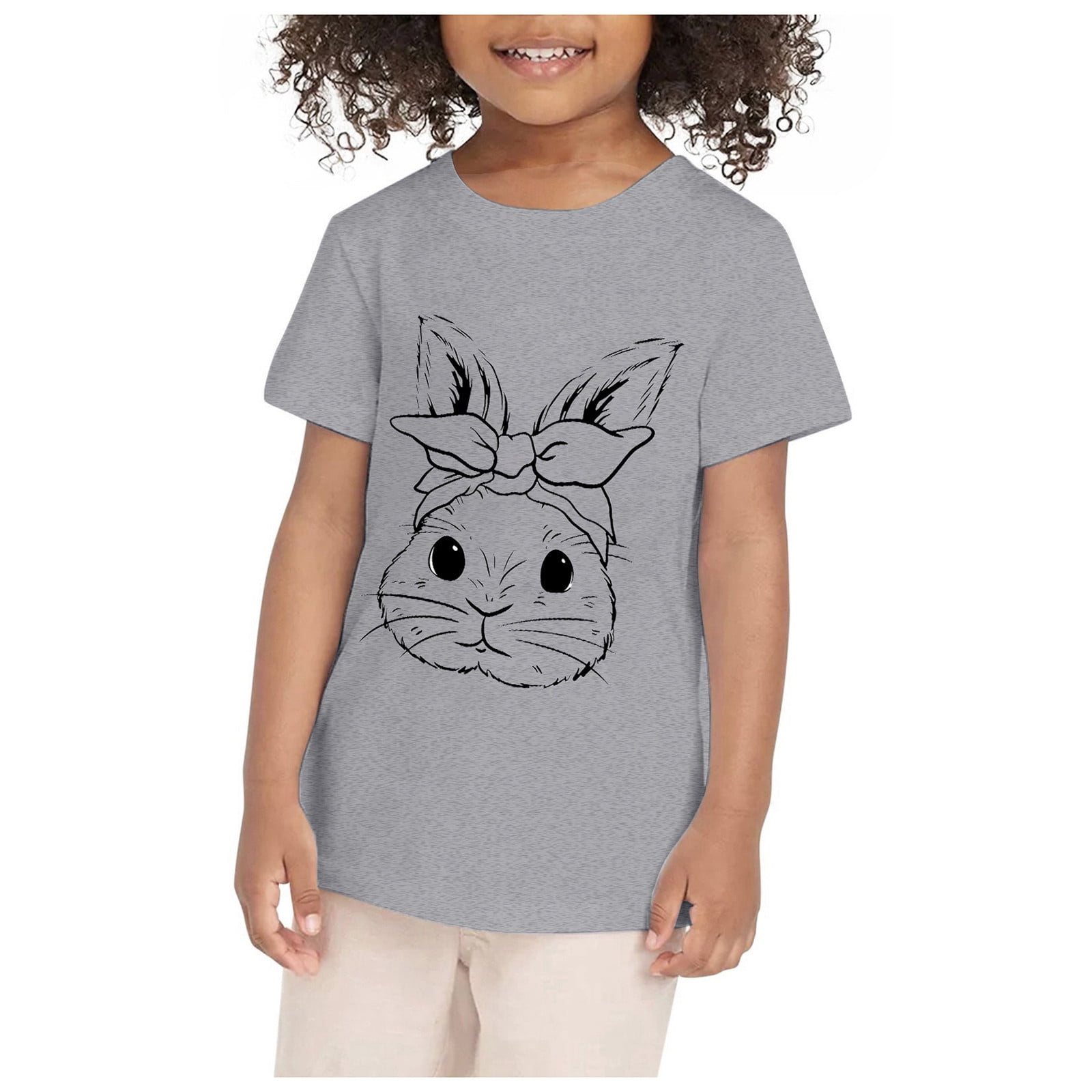 2024 Summer Kids Bunny Shirt Toddler Boys Girls T Shirt Kids Cute Bunny ...