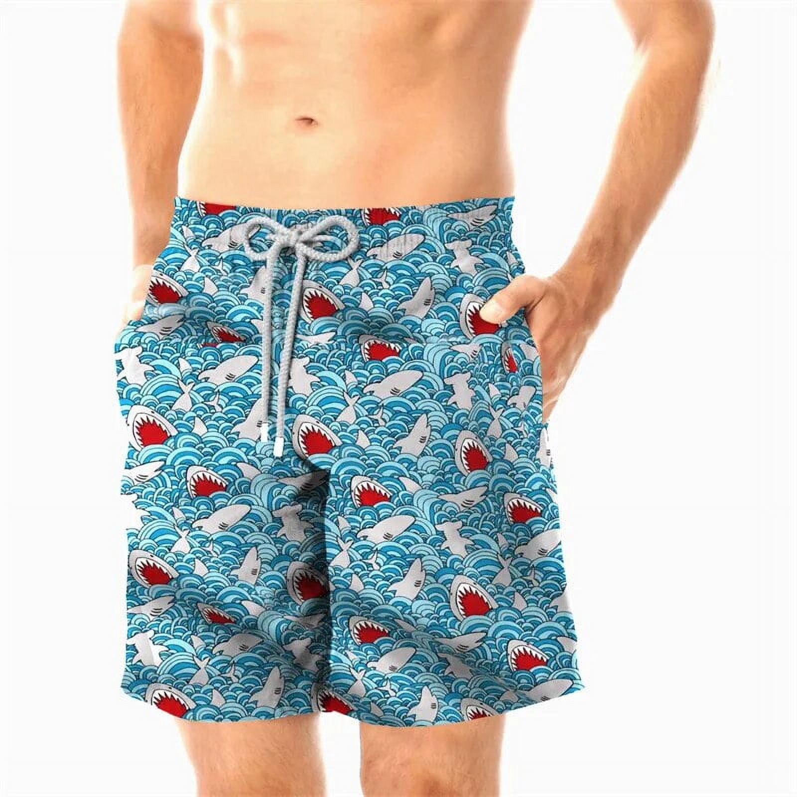 2024 Summer Men's Hawaiian Beach Shorts Retro Print Short Pants Casual ...