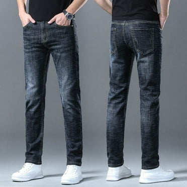 2024 Summer Men‘s High Quality Thin Blue Slim Jeans Classic Style Business Straight Stretch Denim Pants Male Brand Trousers
