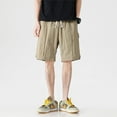 thumbnail image 1 of 2024 Summer Men's Trendy Casual Streetwear Y2K Loose Short Pants Youth Solid Pockets Drawstring Sports Beach Shorts Ropa Hombre, 1 of 5