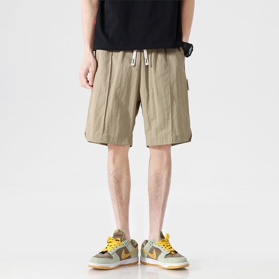 2024 Summer Men's Trendy Casual Streetwear Y2K Loose Short Pants Youth Solid Pockets Drawstring Sports Beach Shorts Ropa Hombre