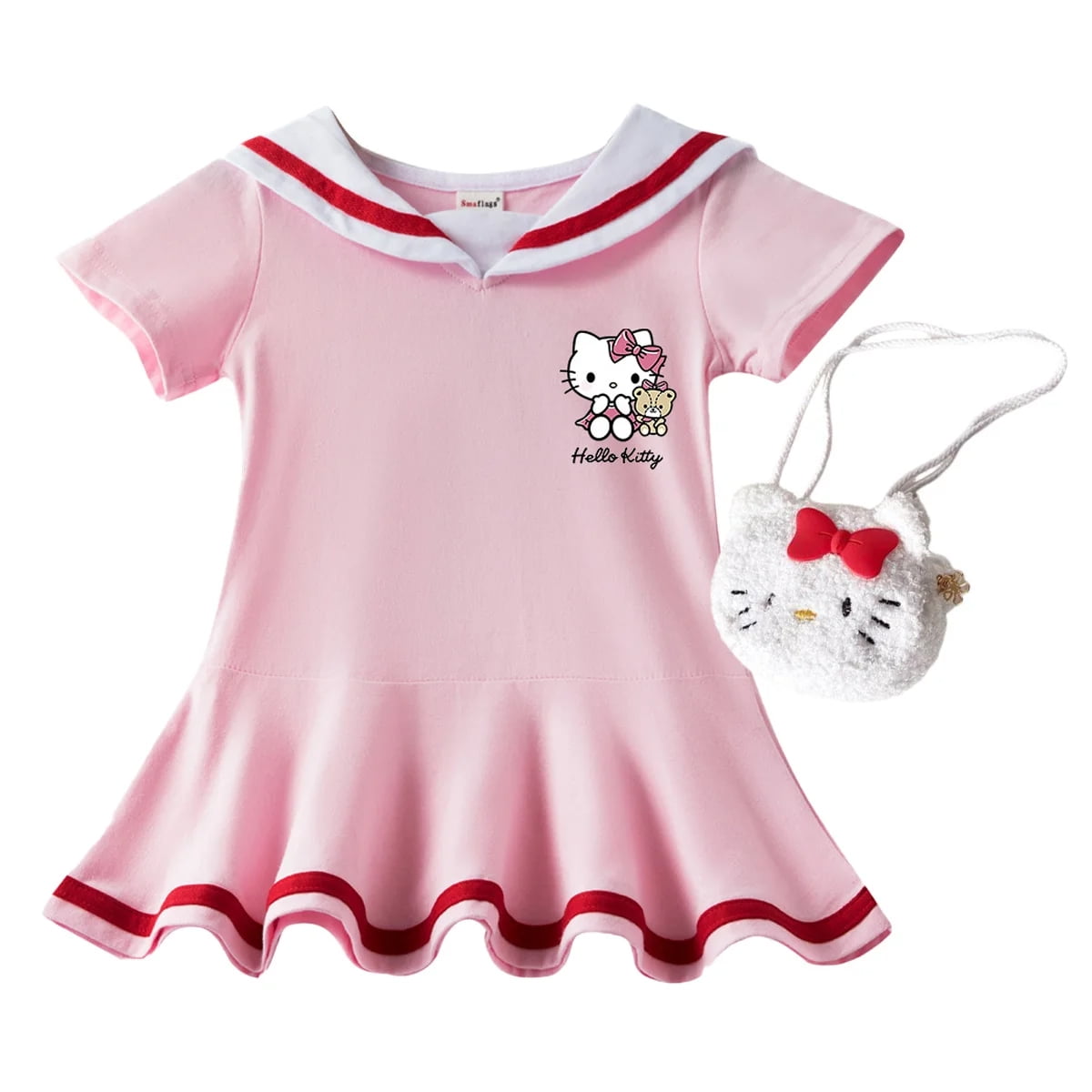Summer Dress For Baby Girl In Cute Kitty Print