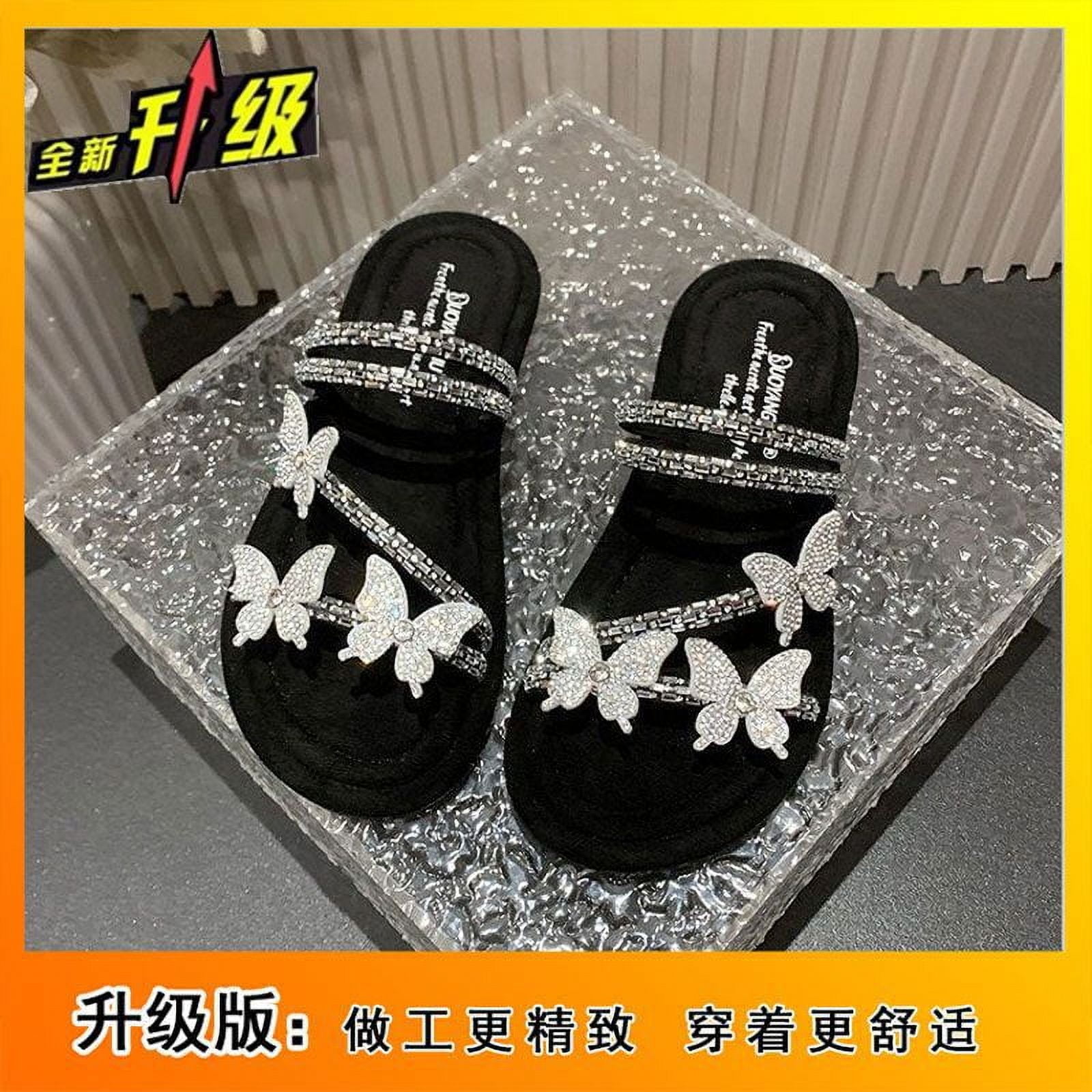 Women's Chunky Fairy Rhinestone Strap Outdoor Sandals