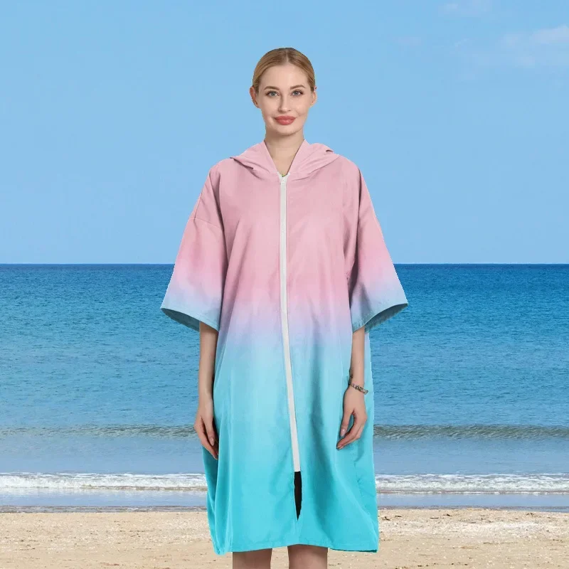 Axolotl Surf Poncho Hooded Towel – Quick Dry Changing Robe With Pockets For Beach, Pool & Camping