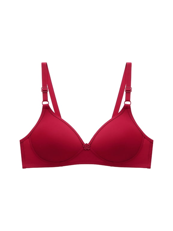 Bras for Womens Aoujea Women's Bra Soild Wire Free Underwear Bra Everyday Small Cup Underwear