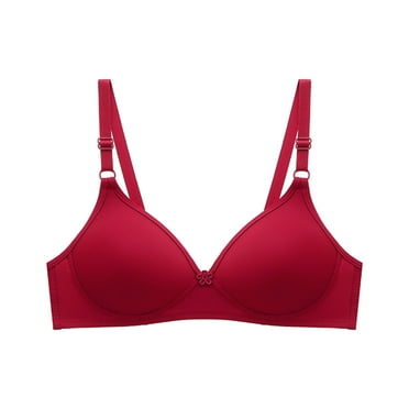 2024 Summer Savings! Bras for Womens Aoujea Women's Bra Soild Wire Free Underwear One-Piece Bra Everyday Small Cup Underwear