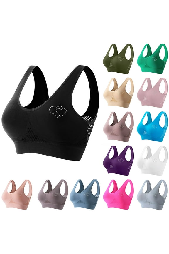 Bras for Womens,Women Seamless Plus Size Sports Bra Wirefree Yoga Bra With Removable Pads