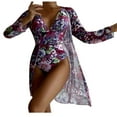 thumbnail image 1 of 2024 Summer Savings Clearance AXXD Beach Cover Ups For Women 2024 Long Sleeve Cover Up Split Two Piece Printed Sexy Swimsuit, 1 of 2
