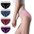 thumbnail image 1 of 2024 Summer Savings Clearence! AIEOTT 4PC Cotton Underwear for Women, High Waist Stretch Briefs Soft Underpants Ladies Full Coverage Panties 4 Pack, Multi-colour Available, 1 of 6
