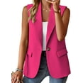 thumbnail image 1 of 2024 Summer Sleeveless Blazer Jackets for Women Lightweight Fashion Casual Open Front Work Office Vest Tops Pockets, 1 of 6