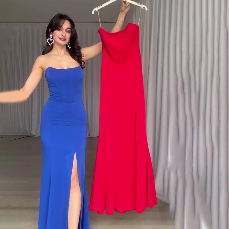 HHH 2024 Summer Tube Top Sexy Dress SlimFit Sheath Split Sexy Long