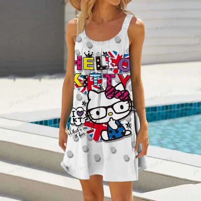 2024 Summer Women Causual O Neck Sleeveless Ruffles Mini Dress Boho ...