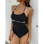 2024 Summer Women High Waist Bikini Set For Women Two Pieces Solid Sexy Sling Swimsuit Beach Style Swimwear Suit