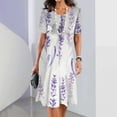thumbnail image 1 of 2024 Summer Women‘s Vintage Dress Round Neck Fashion Dress Loose And Comfortable A-line Skirt Beach Clothing Women‘s Party Dress, 1 of 7
