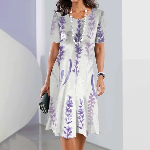 2024 Summer Women‘s Vintage Dress Round Neck Fashion Dress Loose And Comfortable A-line Skirt Beach Clothing Women‘s Party Dress