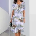 thumbnail image 1 of 2024 Summer Women‘s Vintage Dress Round Neck Fashion Dress Loose And Comfortable A-line Skirt Beach Clothing Women‘s Party Dress, 1 of 7