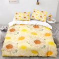 2024 Sunflower Duvet Cover Microfiber Tropical Floral Comforter Cover Nature Theme Yellow