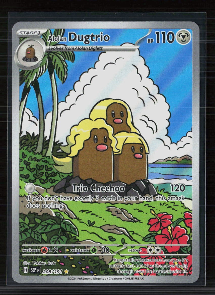 dugtrio pokemon card value 2024 Pokemon Japanese Sv8-super Electric Breaker 116 Alolan Dugtrio Art Rare PSA 10