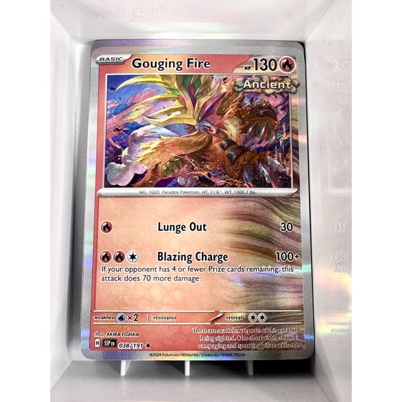 Pokemon Gouging Fire 2024 Surging Sparks Holo Rare #38/191 Trading Card