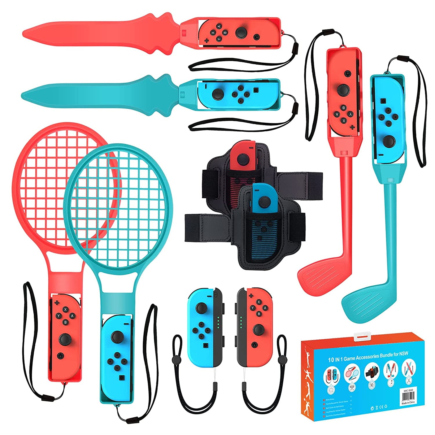 2024 Switch Sports for Nintendo Accessories Bundle -10 in 1 Family  Accessories Kit for Switch Sports Games Compatible with Switch/Switch OLED  