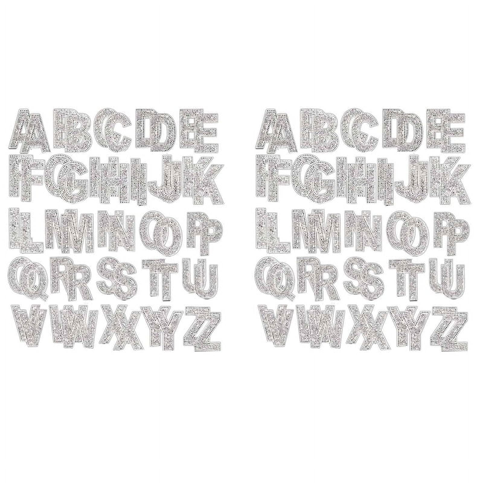 52Pc Glitter Rhinestone Alphabet Letter Stickers 2.4In Rhinestone A-Z