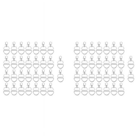 120Pcs Swivel Snap Hooks and D Rings for Lanyard and Sewing Projects (1 Inch Inside Width)