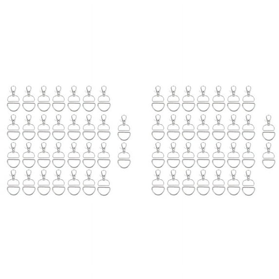 2024 TOP! 120Pcs Swivel Snap Hooks and D Rings for Lanyard Sewing Projects (1 Inch Inside Width)
