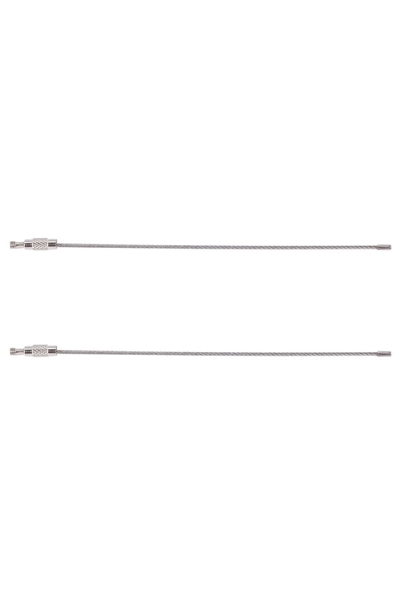 2024 TOP! 2Pcs Stainless Steel Screw Locking Wire Keychain Cable Key Rings Outdoor Accessory