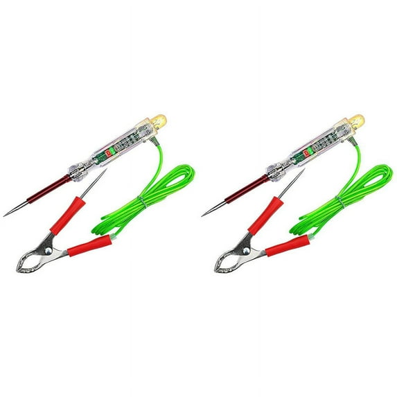 2024 TOP! 2X Automotive LED Circuit Tester 6-24V Test Light with Dual Probes 47 Inch Antifreeze Wire Alligator Clip for Testing