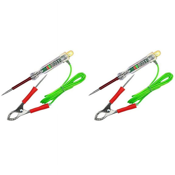 2024 TOP! 2X Automotive LED Circuit Tester 6-24V Test Light with Dual Probes 47 Inch Antifreeze Wire Alligator Clip for Testing