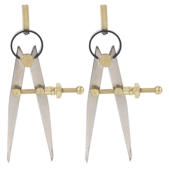 2X Leather Craft Rotating Craft Tool DIY Wing Divider Adjustable Steel Leather Rotating Tool,2 x Leather Spacing gauge,Gold & silver