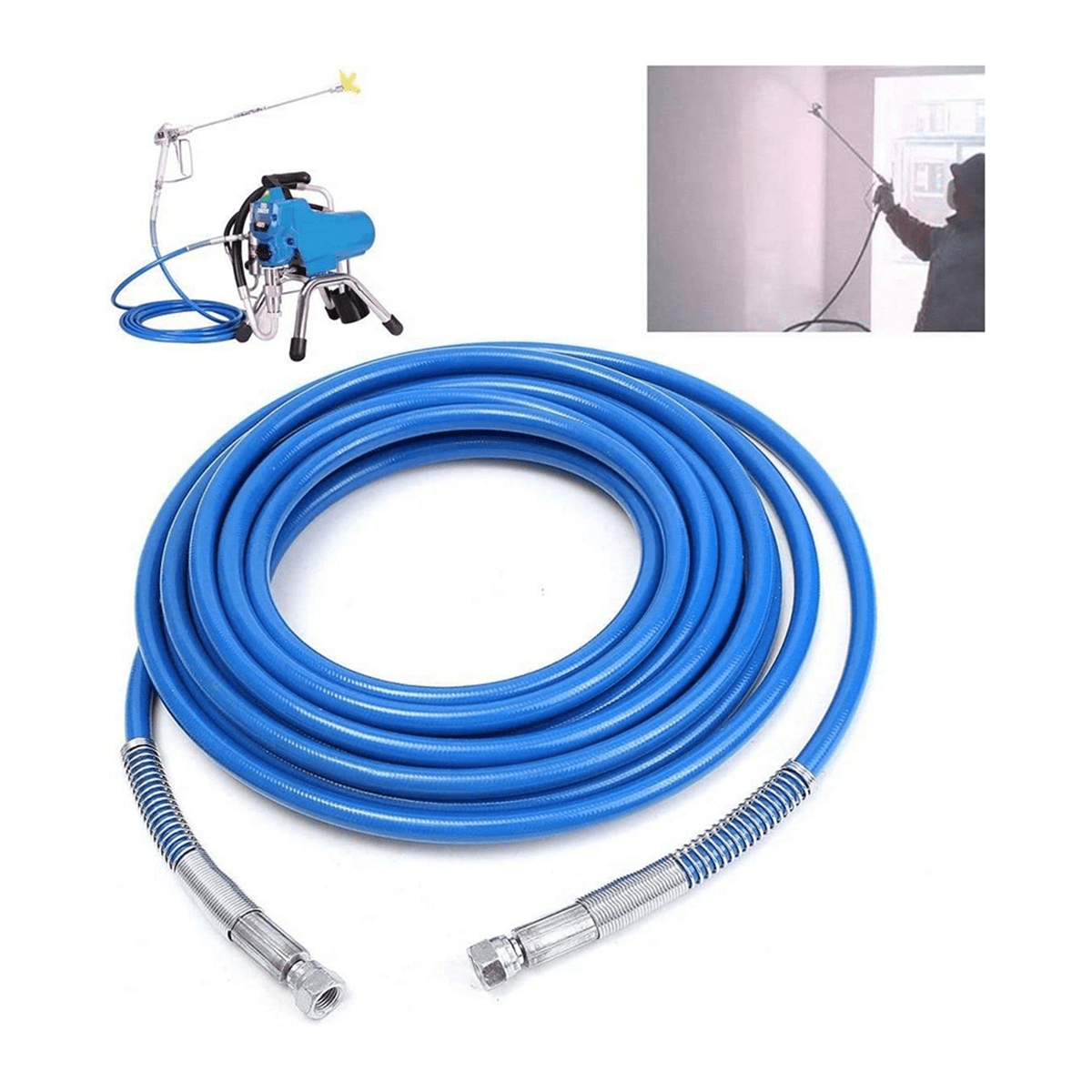 ELSOON 1/4" X 15 Ft Airless Paint Sprayer Hose - High Pressure Flexible Replacement Hose