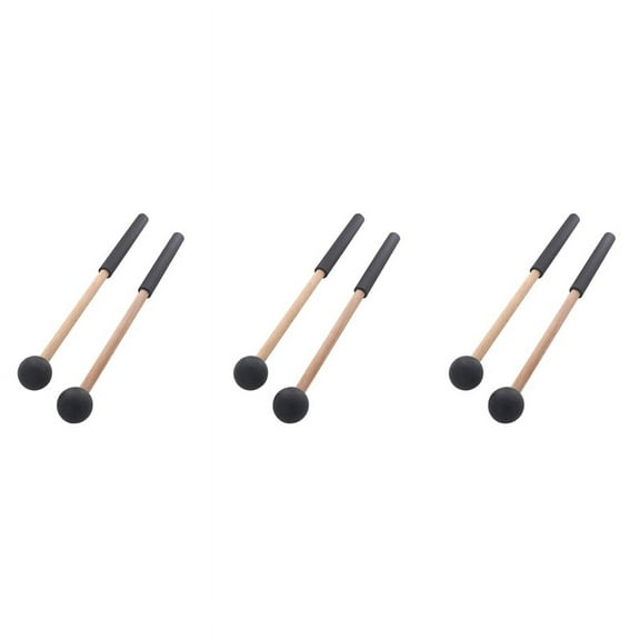 2024 TOP! 3 Pair Tongue Drum Mallets Soft Rubber Drum Mallets Sticks for Drums Tongue Drums and Keyboard Percussion