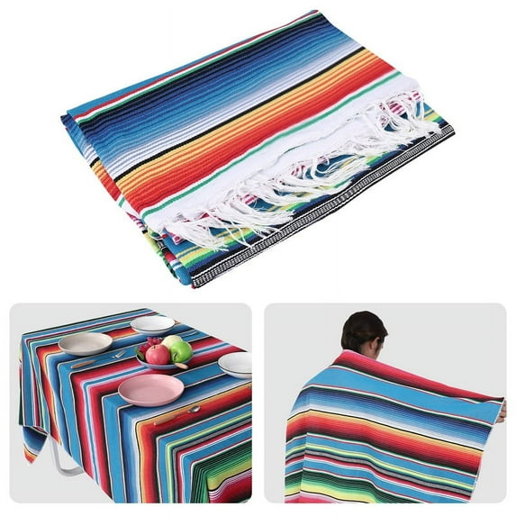 2024 TOP! Mexican Blanket Sarape Picnic Rug Throw Tablecloth Hot Rod for Yoga , 120X180cm