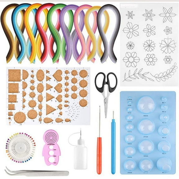 2024 TOP! Paper Quilling Kits 45 Colors 900 Strips Art DIY Craft with Tools for Gift and Diy Home Decoration