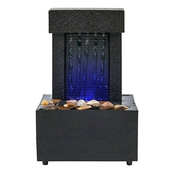2024 TOP! Pebble Belt LED Lighting Soothing Desktop Fountain, Indoor Waterfall Miniature Life