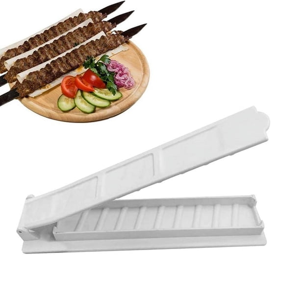 2024 TOP! Single Row Kebab Maker BBQ Meat Skewer Machine Press Reusable - White