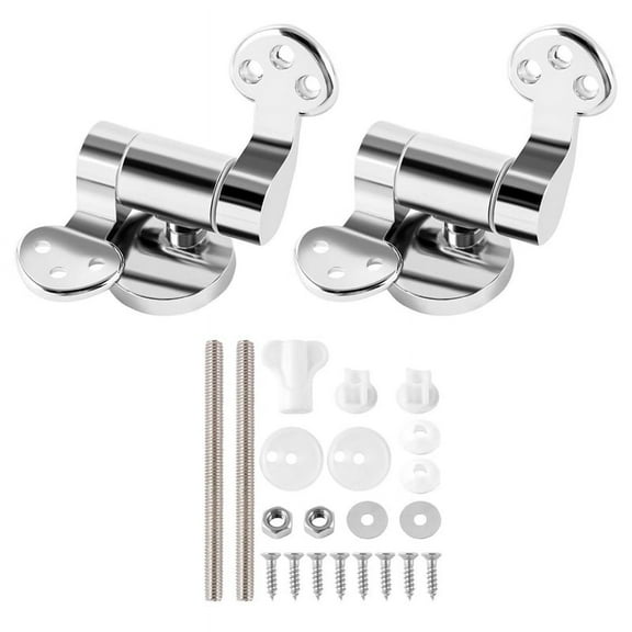 2024 TOP! Toilet Seat Hinge 1Pair Replacement Stainless Steel Hinges for All Cover Lid Soft Close Fittings