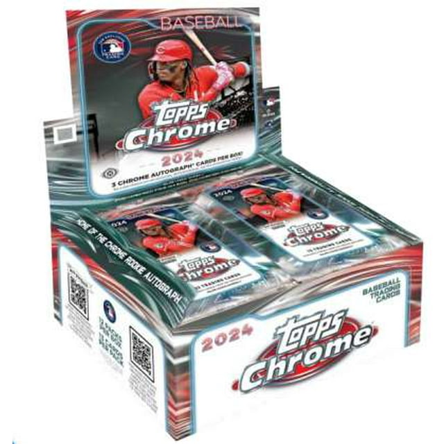 MLB 2024 Topps Chrome Baseball Trading Card HOBBY JUMBO Box (12 Packs